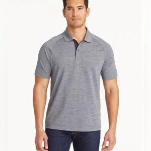 UNTUCKIT Men’s Heather Blue Hannifer Sweat Performance Polo Shirt